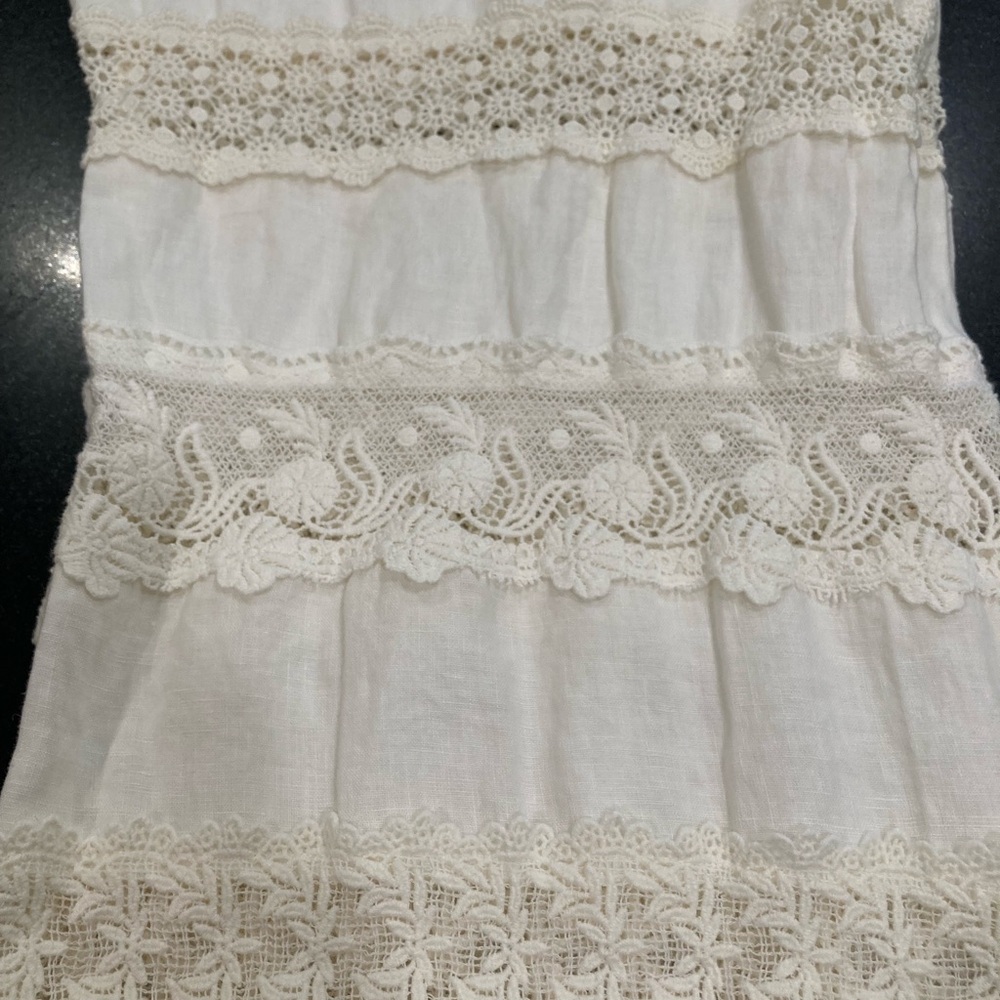 Johnny Was Ivory Lace & Crochet Trimmed Women's Pants - Picture 13 of 15
